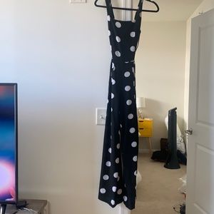 Black and white polka dot jumpsuit